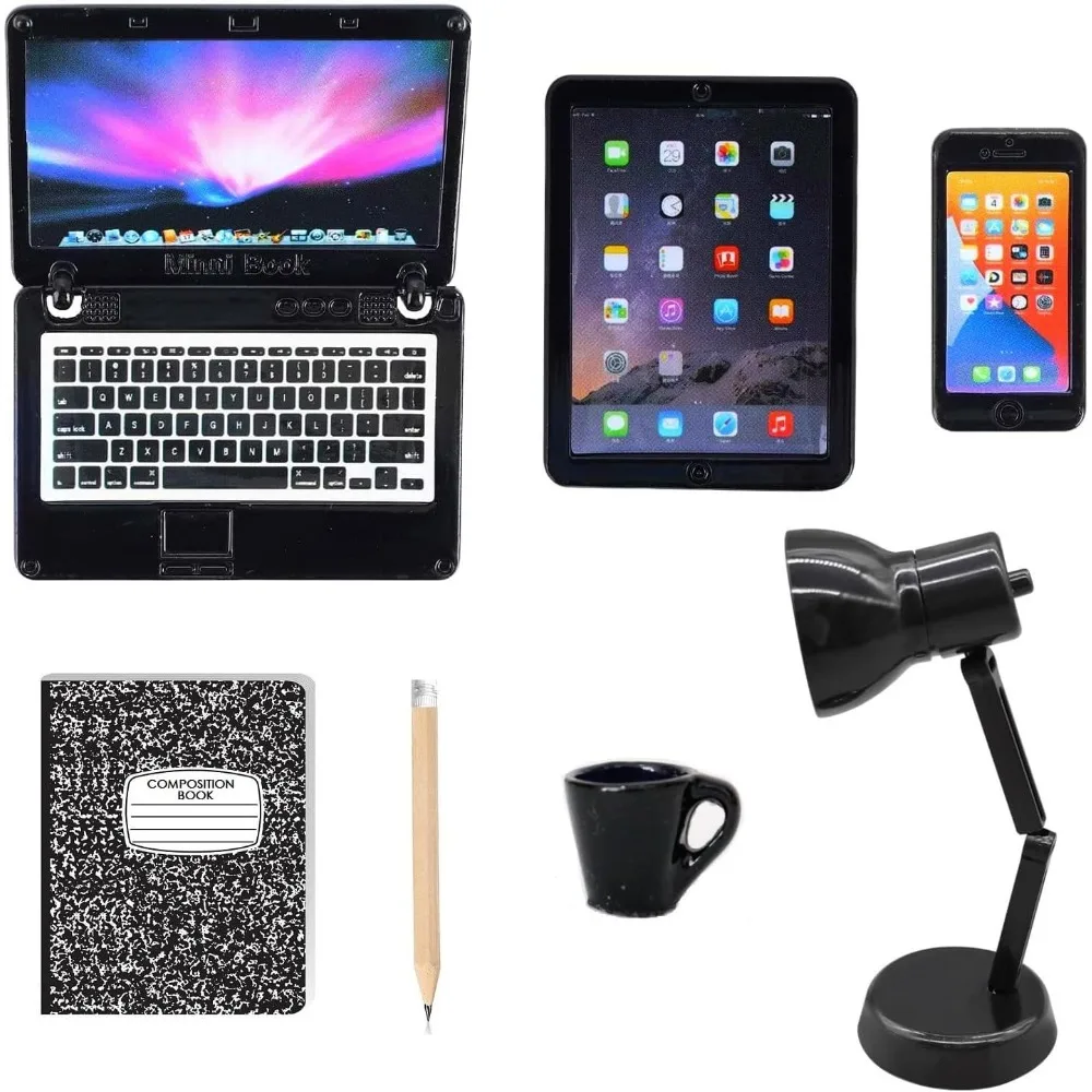 Accesorios en miniatura para casa de muñecas – Set de escritorio - imagen 3