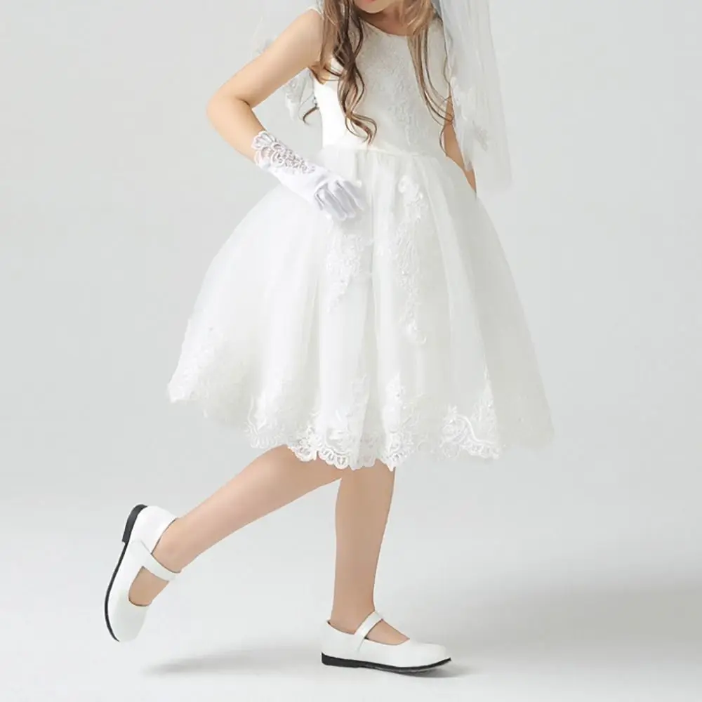 Guantes para niña de boda con flores – Estilo princesa - imagen 4