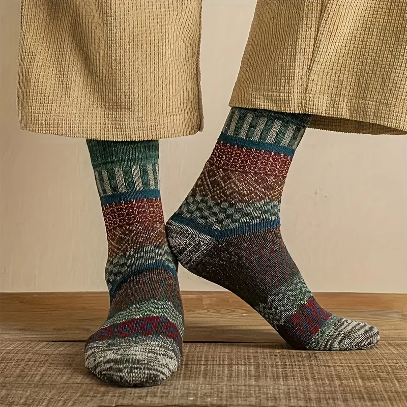Calcetines gruesos de lana y algodón para niños – Estilo retro casual - imagen 2