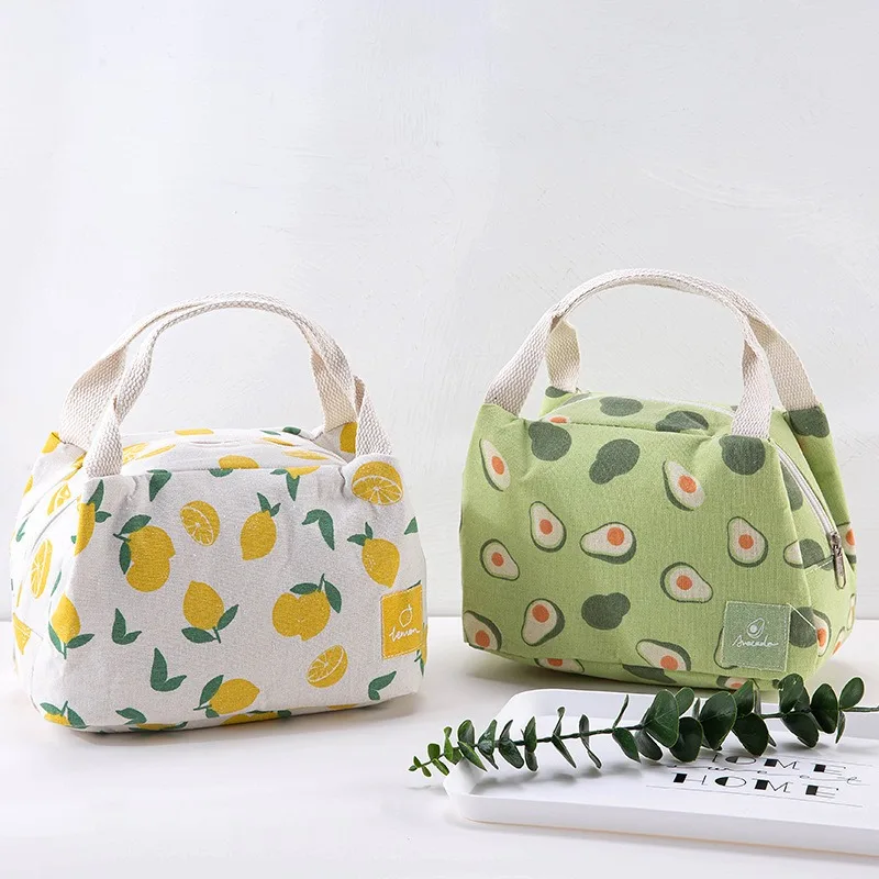 Bolsa de almuerzo aislada loneta con frutas reutilizable - imagen 4