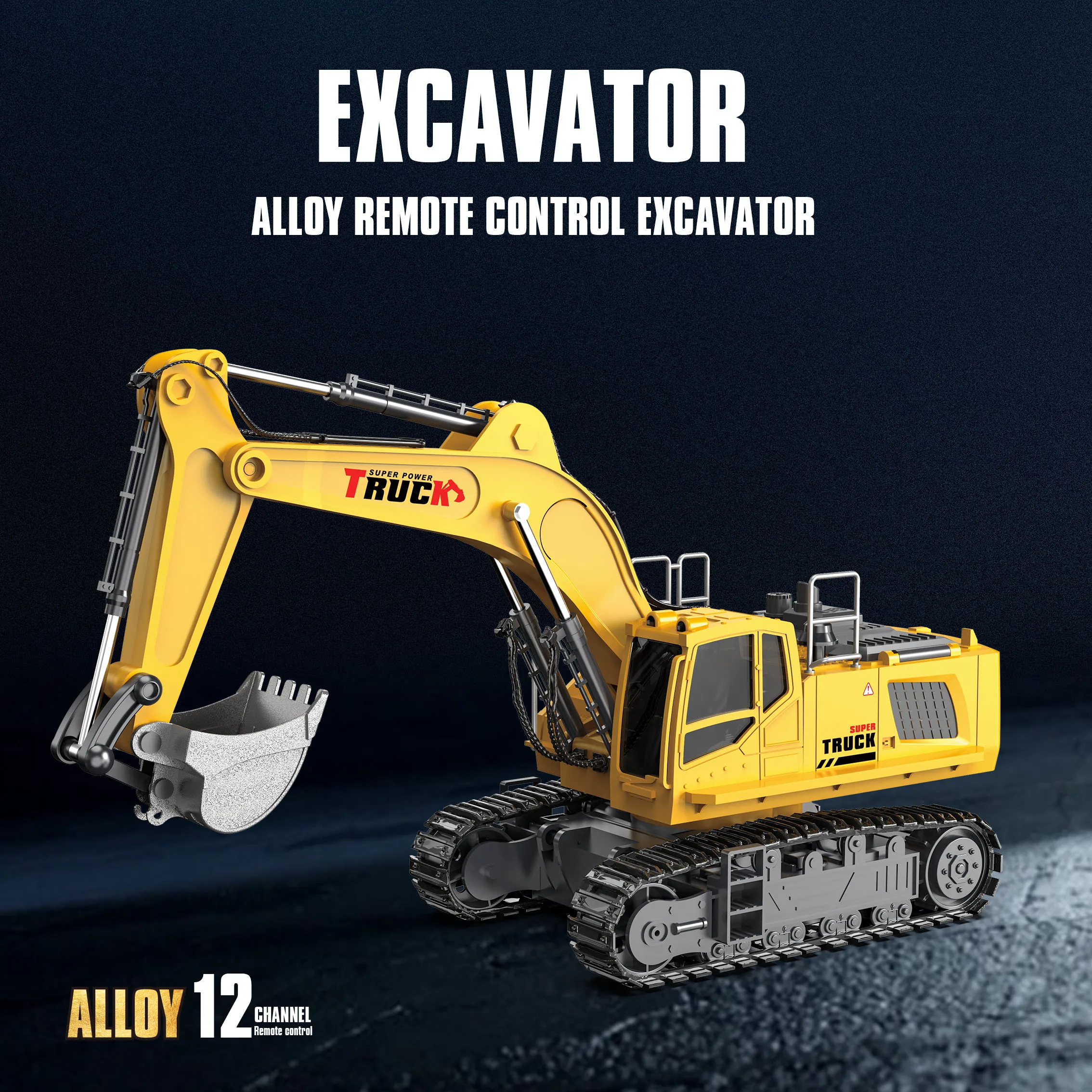 Excavadora teledirigida eléctrica 1/18 con luz y sonido - imagen 4