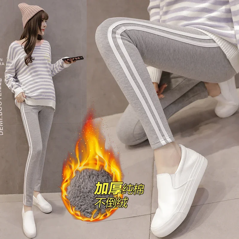 Leggings de embarazo de terciopelo cálidos para invierno - imagen 2