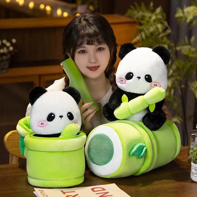 Peluche panda de bambú tierno como almohada infantil