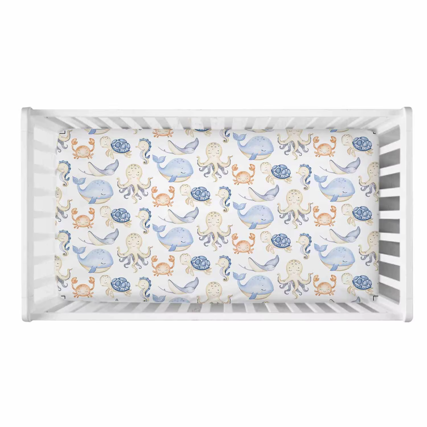 LVYZIHO juego de cama para cuna con nombre animales marinos - imagen 4