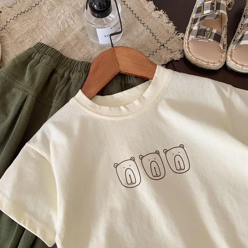 Camiseta de algodón para bebé suave con estampado infantil manga corta - imagen 4