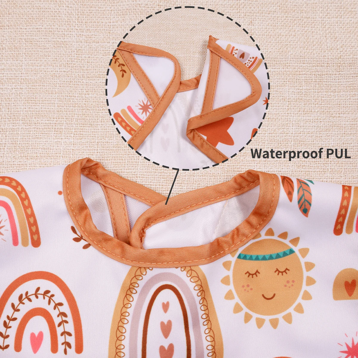 Happyflute Delantal impermeable para bebé – Estampado arcoíris - imagen 4