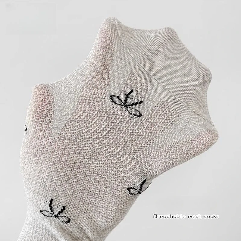 Calcetines finos de verano para niñas con jacquard transpirable - imagen 3