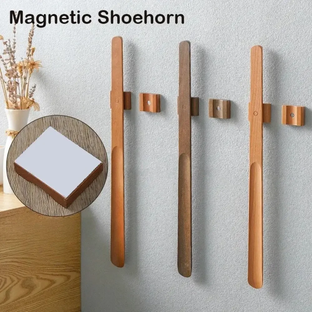 Cuchara para calzar zapatos magnética con mango de madera flexible - imagen 2