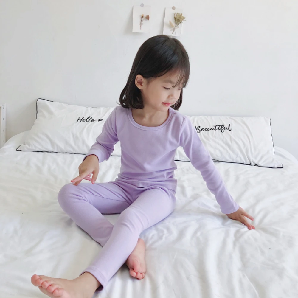 Ropa interior térmica infantil de algodón pastel para niños - imagen 4