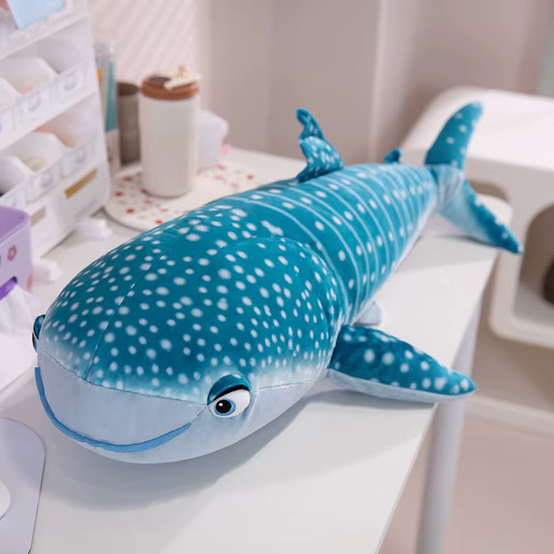 Almohada peluche tiburón azul realista, animales marinos - imagen 5