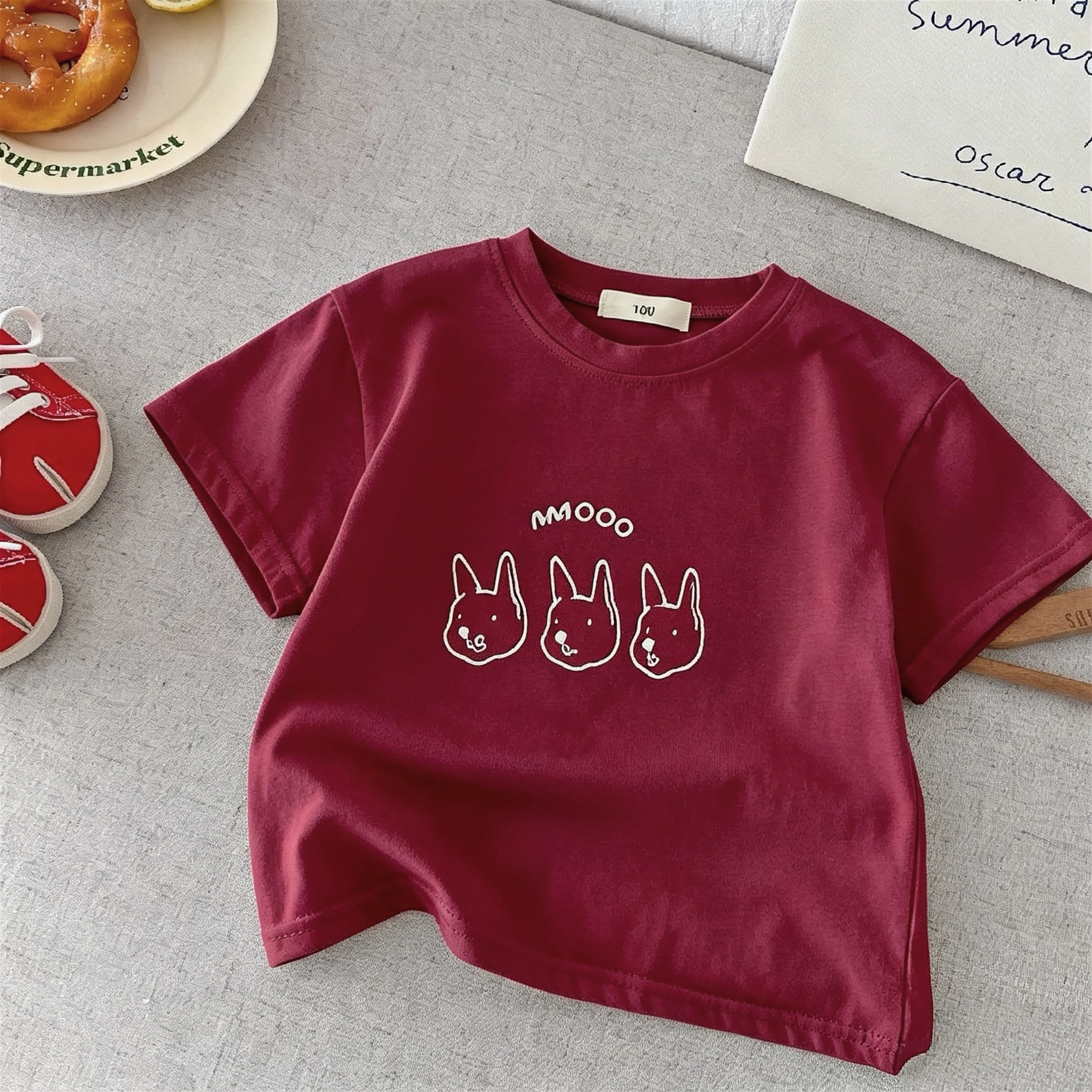 Camiseta de manga corta infantil con cuello redondo y estampado - imagen 4
