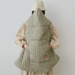 Poncho de lana suave cortaviento para bebé y cochecito