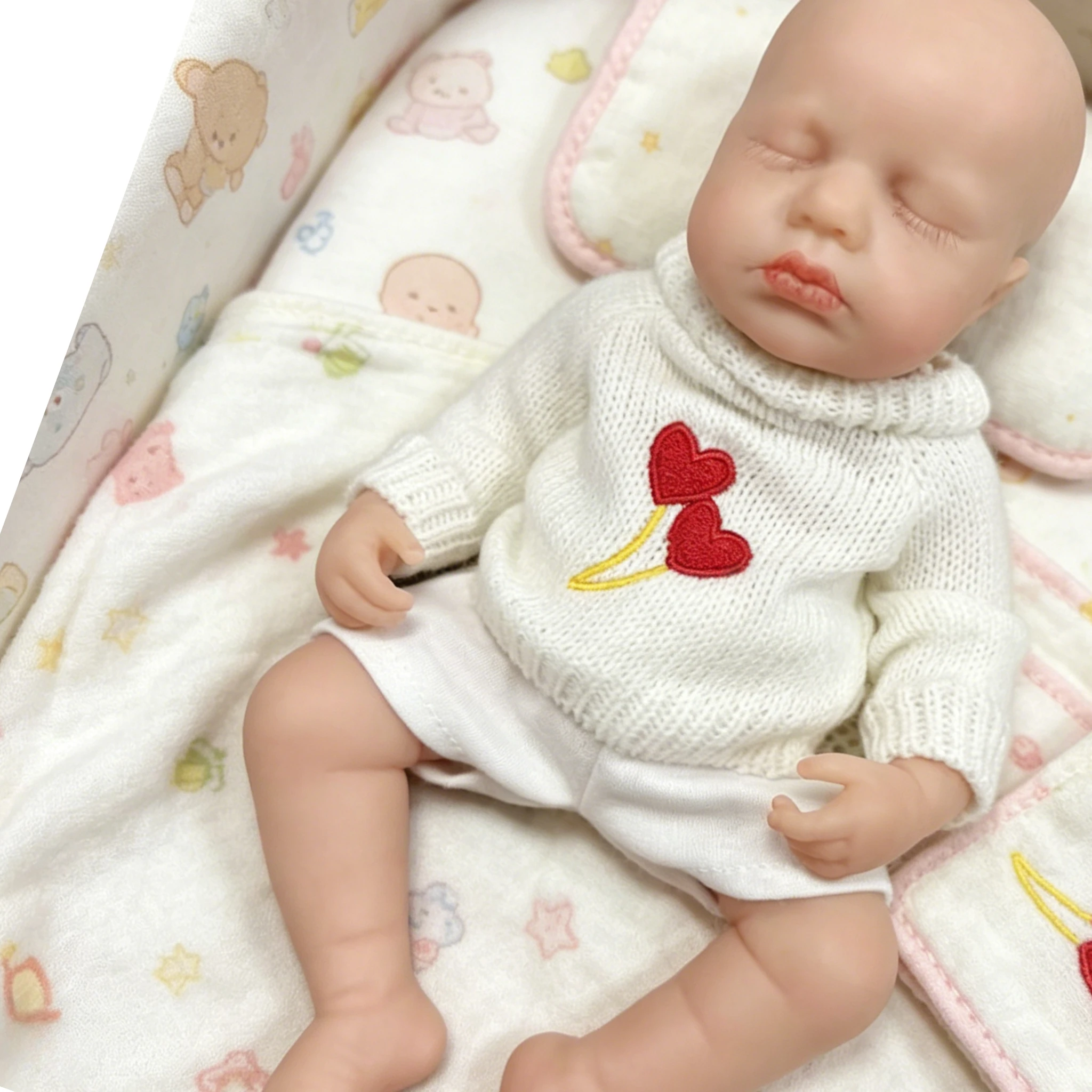 Muñeca Reborn Loulou de silicona platino, aspecto realista tacto suave - imagen 4