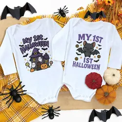 Mono Halloween de murciélagos para bebé – Manga larga de fiesta