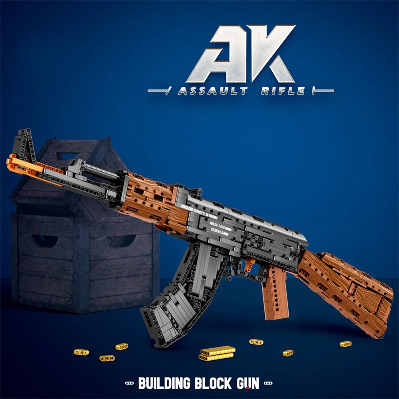 Bloques de construcción rifle AK47 para niños – Juguete militar DIY