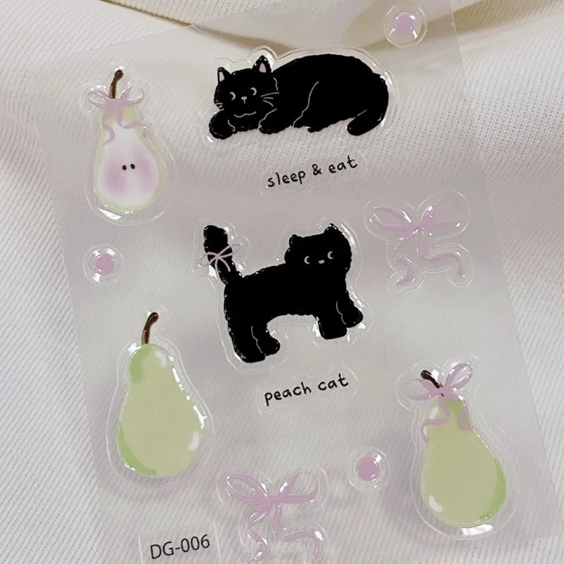 Pegatinas de gatos negros en relieve para manualidades infantiles - imagen 4
