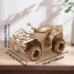 Rompecabezas de madera 3D de coche mecánico para niños