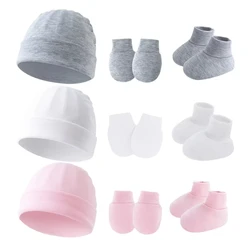 Conjunto recién nacido: gorro, guantes y calcetines de algodón