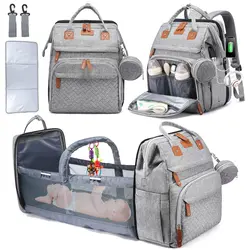 Mochila de pañales con cambiador y mosquitera para cochecito