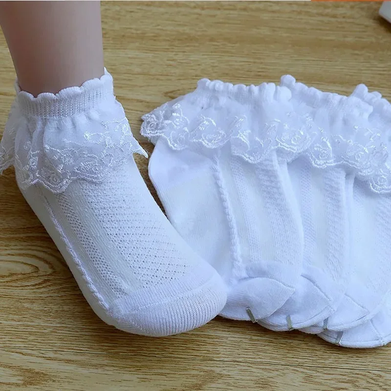 Calcetines de algodón con volantes para bebés y niñas - imagen 5