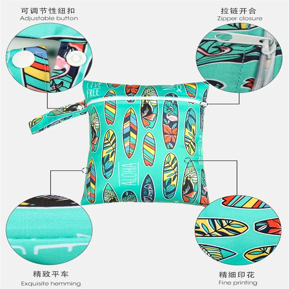 Bolsa impermeable para pañales de bebé con cremallera