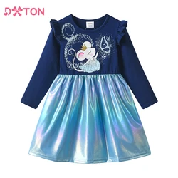 DXTON vestido infantil de invierno manga larga – estilo retales