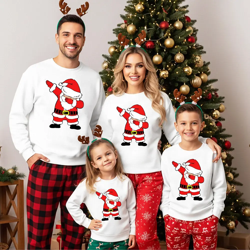 Sudadera con capucha navideña Papá Noel para niños y familia - imagen 4