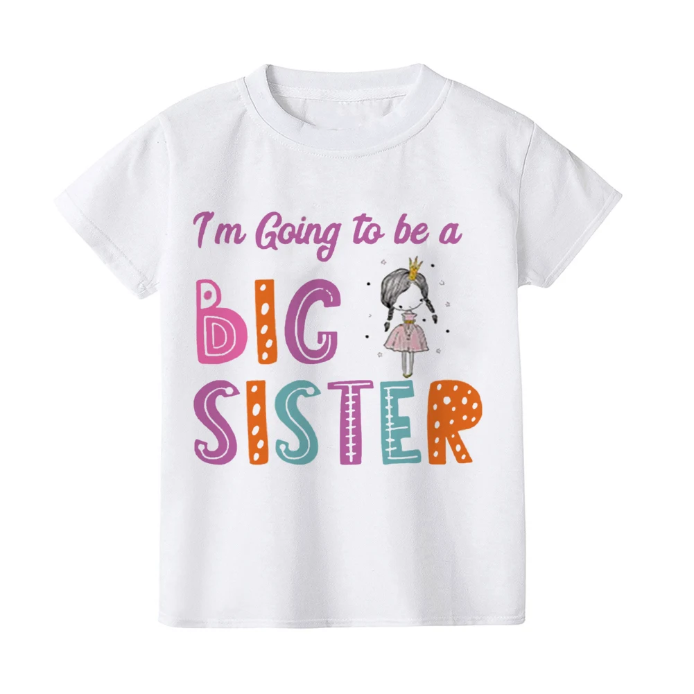 Camiseta hermana mayor con anuncio de bebé – arcoíris - imagen 4