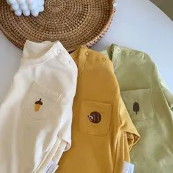Camiseta de algodón holgada para niños y niñas de primavera y otoño