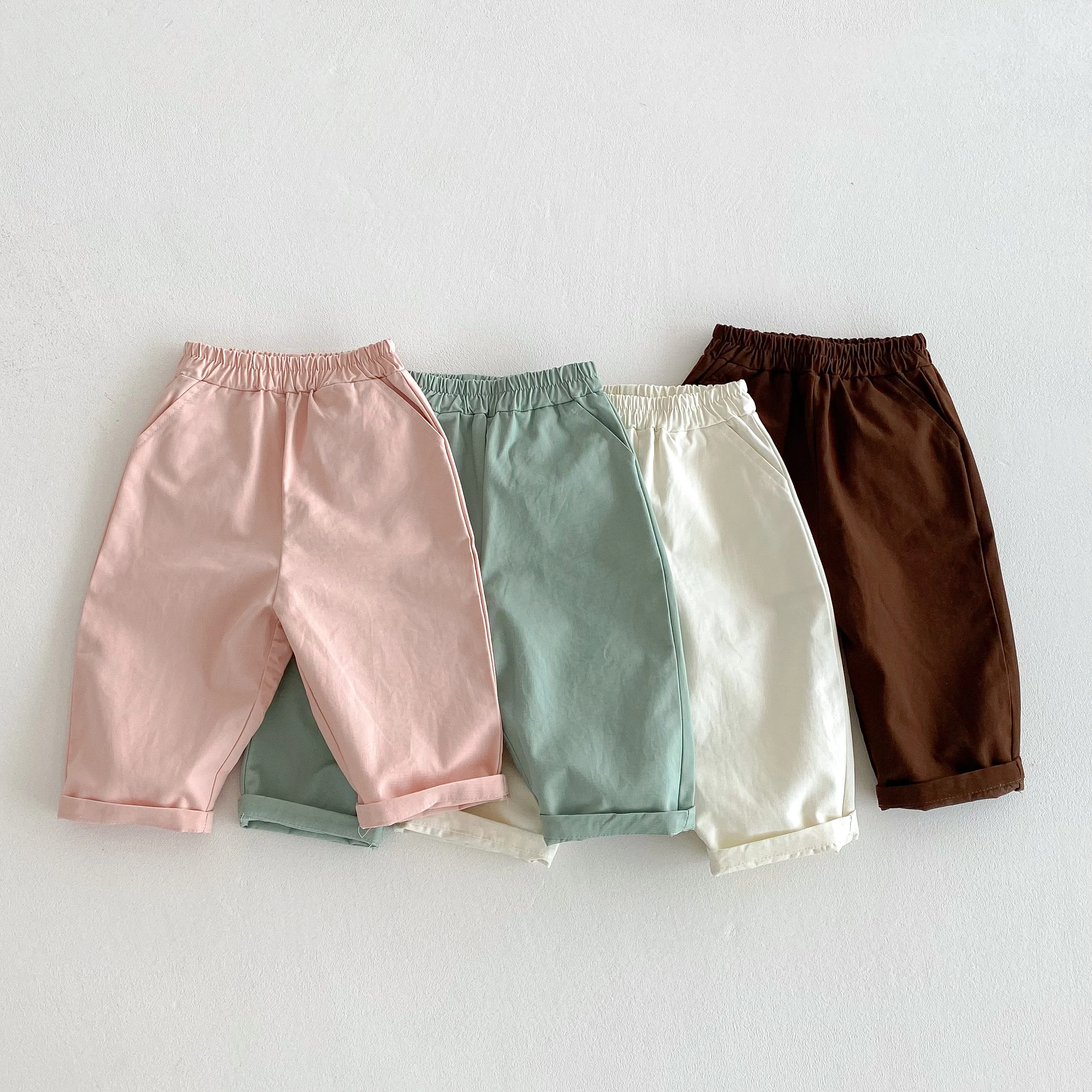 Pantalones para niños con bolsillo y cintura elástica primavera-verano - imagen 2