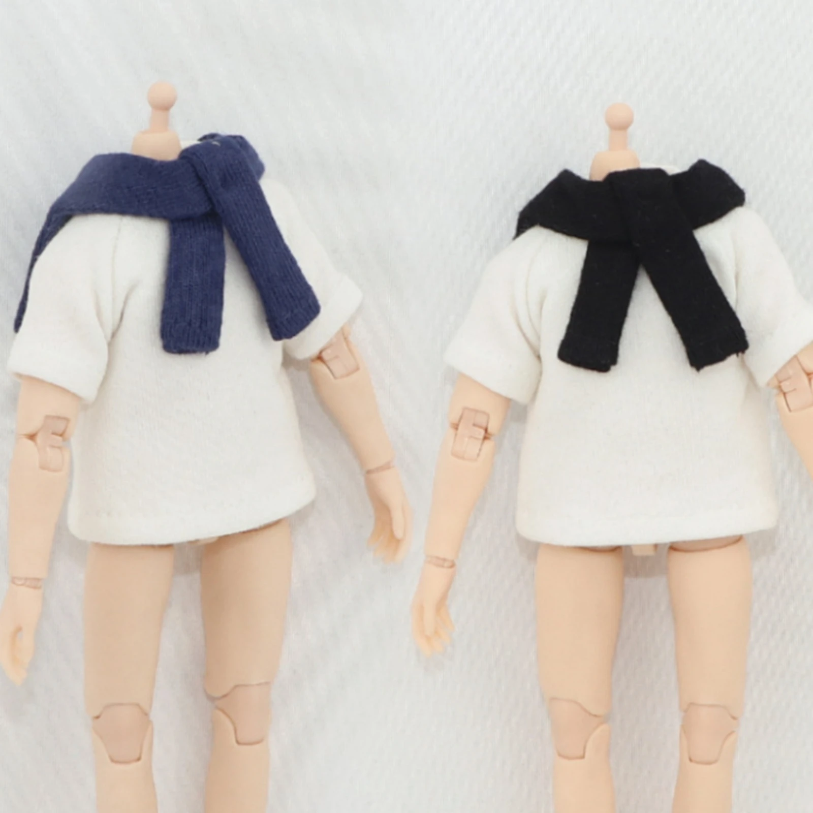 Chal de punto para muñeca con cuello envuelto estilo poncho - imagen 2