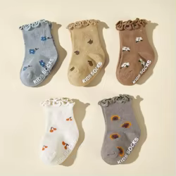 Calcetines para bebé recién nacido de algodón suave con cereza