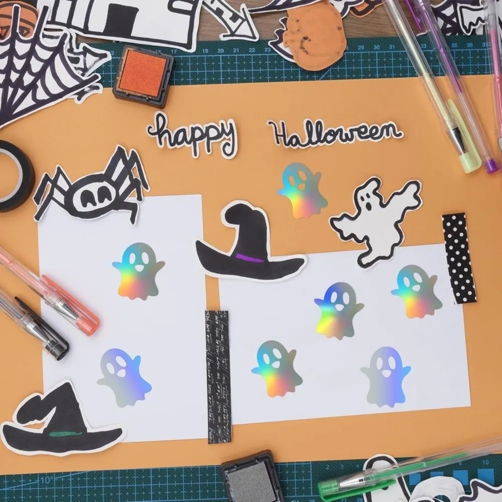 Pegatinas de Halloween autoadhesivas impermeables con fantasmas láser - imagen 5