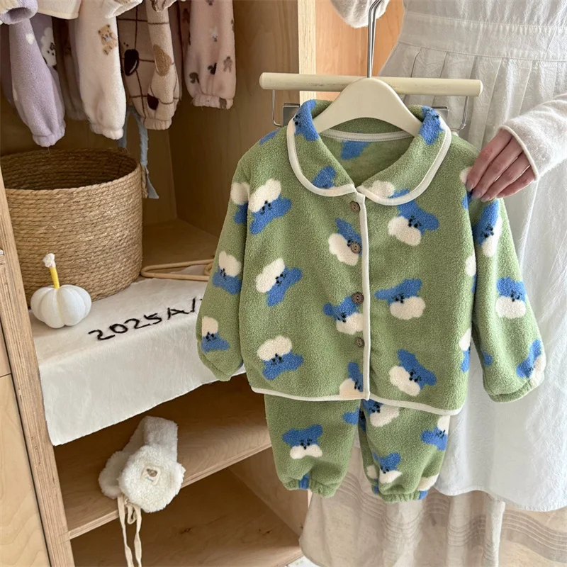 Conjunto de pijama lana cálida para niños invierno - imagen 4