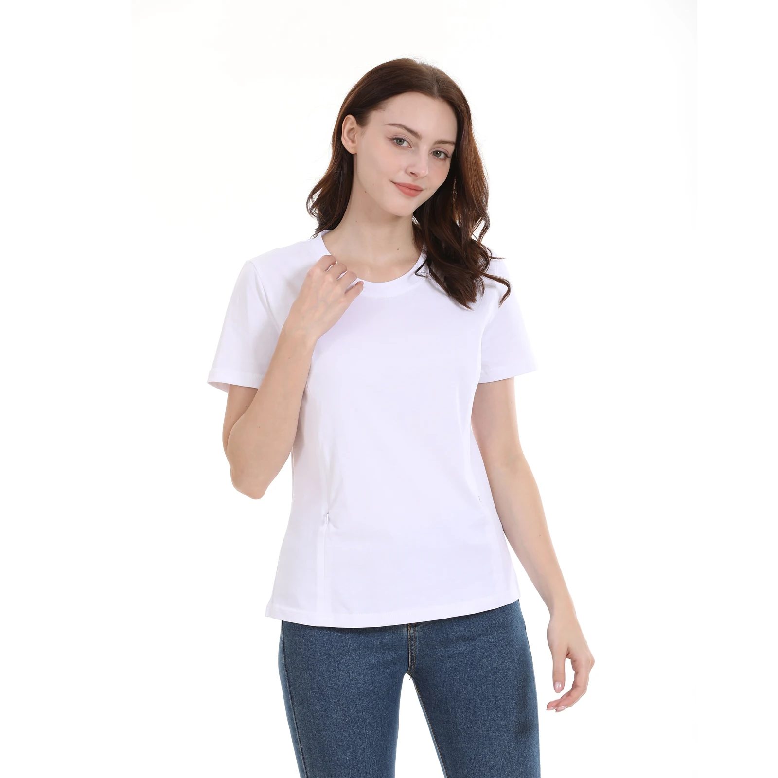 Top de lactancia de verano para posparto talla grande de manga corta - imagen 4