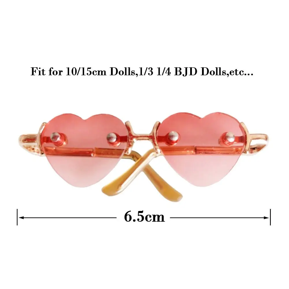 Gafas de moda para muñeca de peluche con montura de corazón