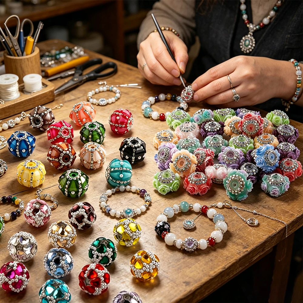 Abalorios de acrílico con diamantes de imitación para manualidades - imagen 4