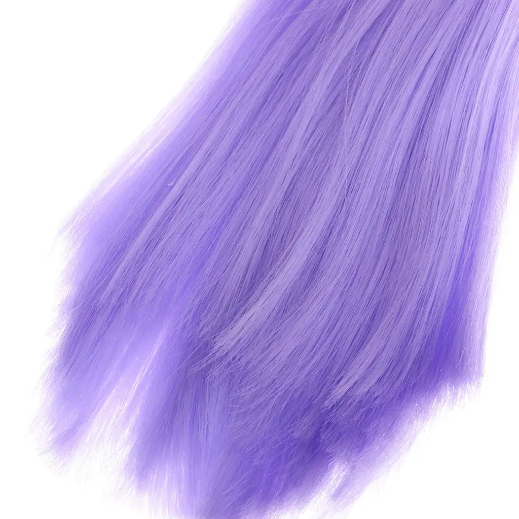 Peluca de pelo liso para muñecas – Accesorio de poliéster para hacer - imagen 4