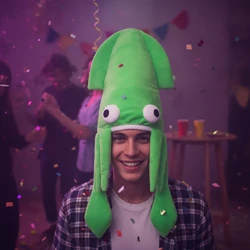 Sombrero disfraz calamar llamativo para Halloween y cosplay niños
