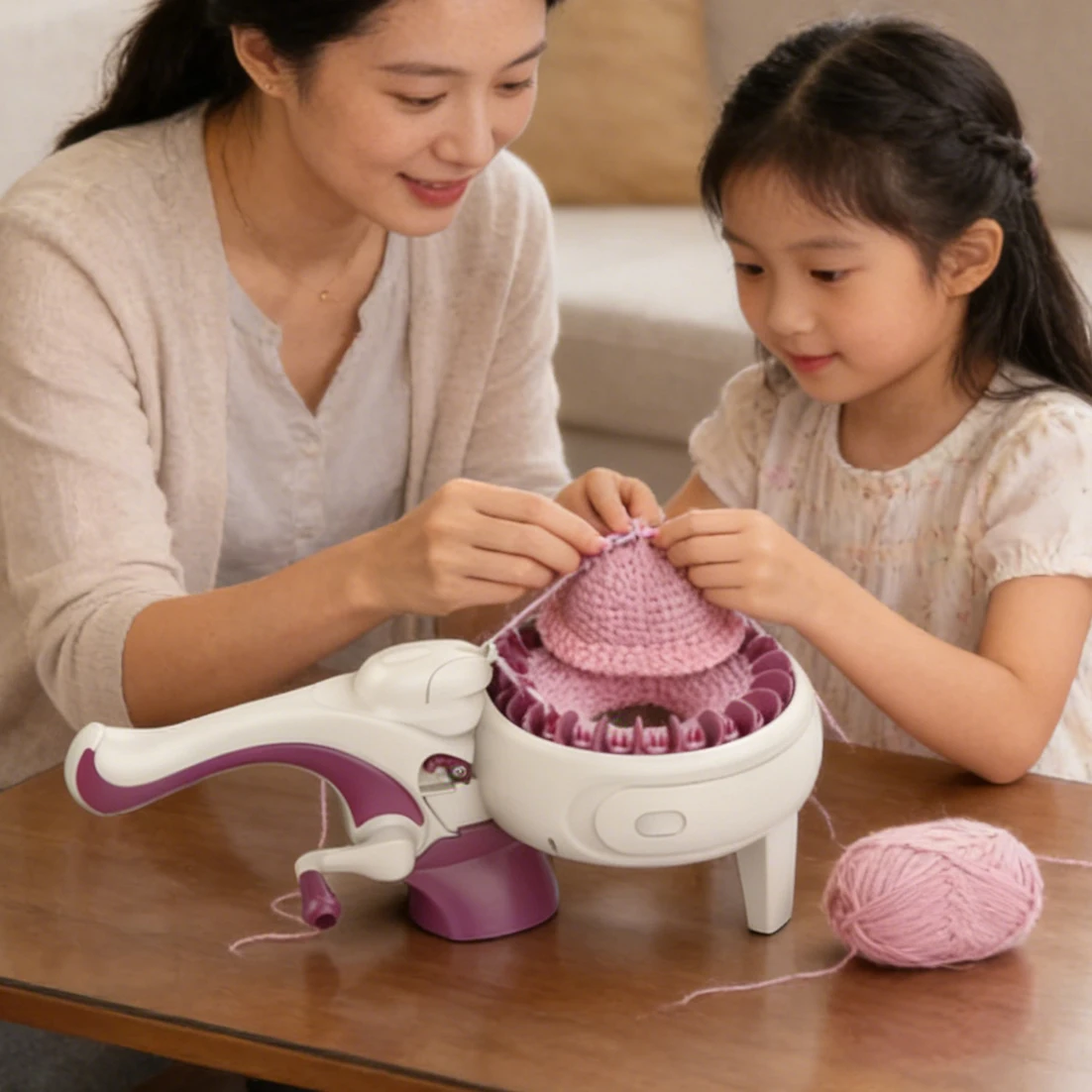 Kit telar infantil – Máquina de tejer lana educativa para niños - imagen 4