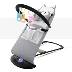 Mecedora para bebé reclinable con juguetes y música para dormir