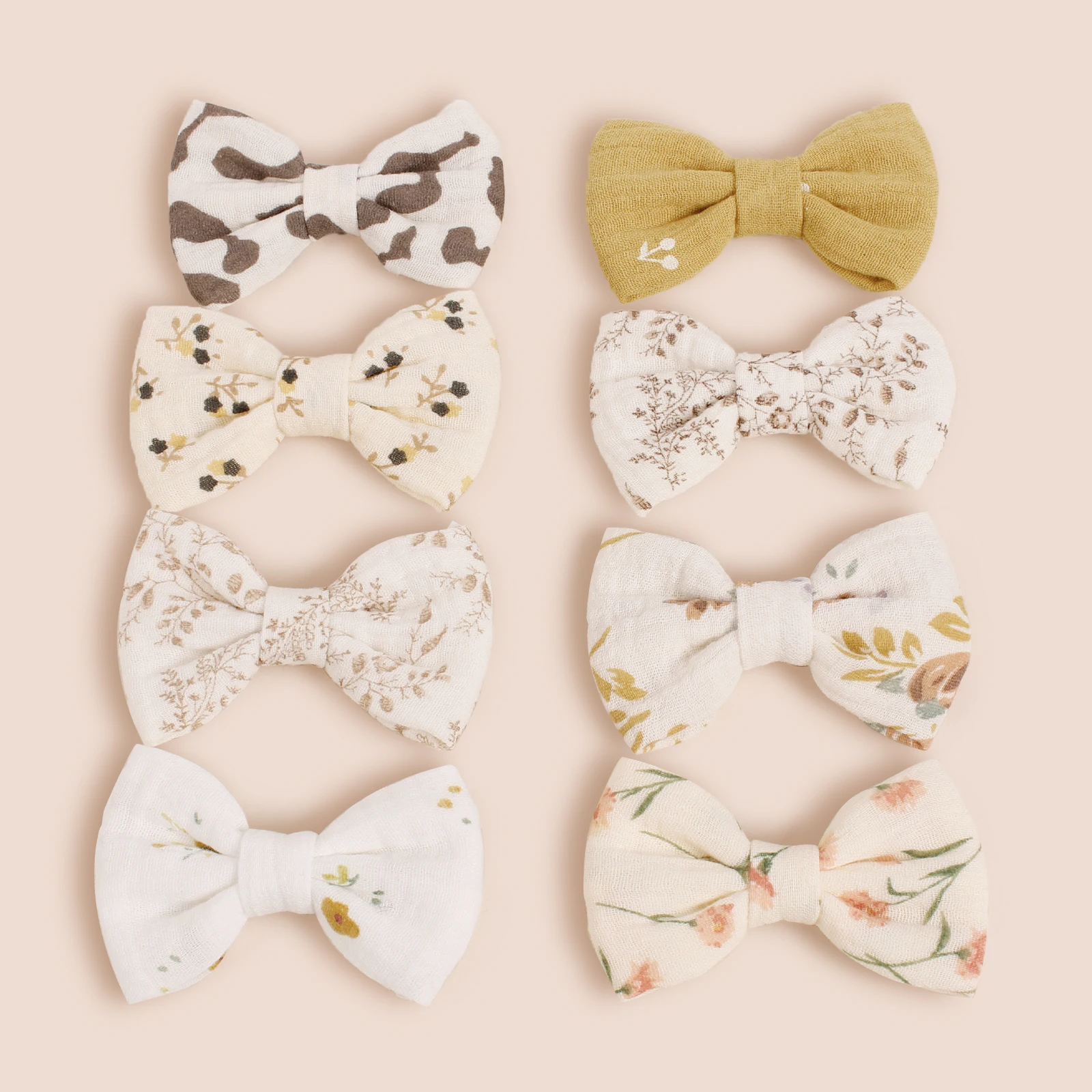 Pinzas lazo de algodón estampadas para el pelo de niña - imagen 4