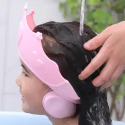 Gorro para ducha de bebé ajustable, protege oídos y cabeza