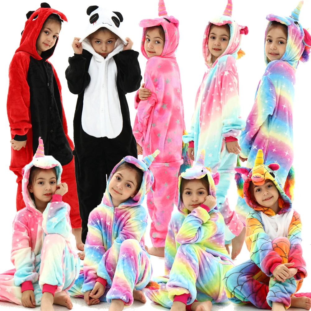Pijama kigurumi de unicornio en franela para dormir bebé niño - imagen 4