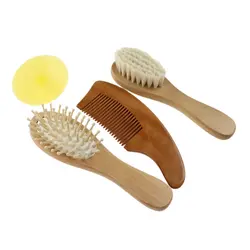Juego de cepillos de baño infantil de madera de haya con cerdas suaves