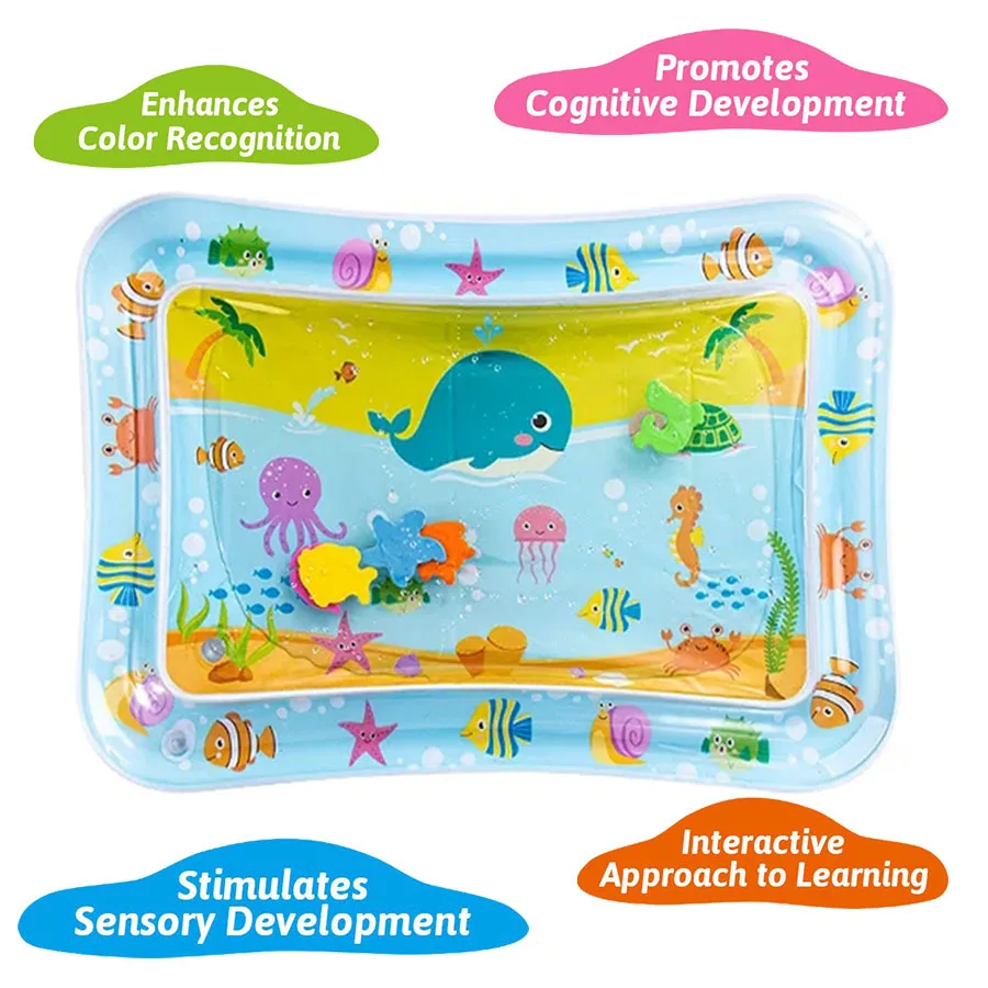 Estera de juego de agua para bebé con almohadilla inflable