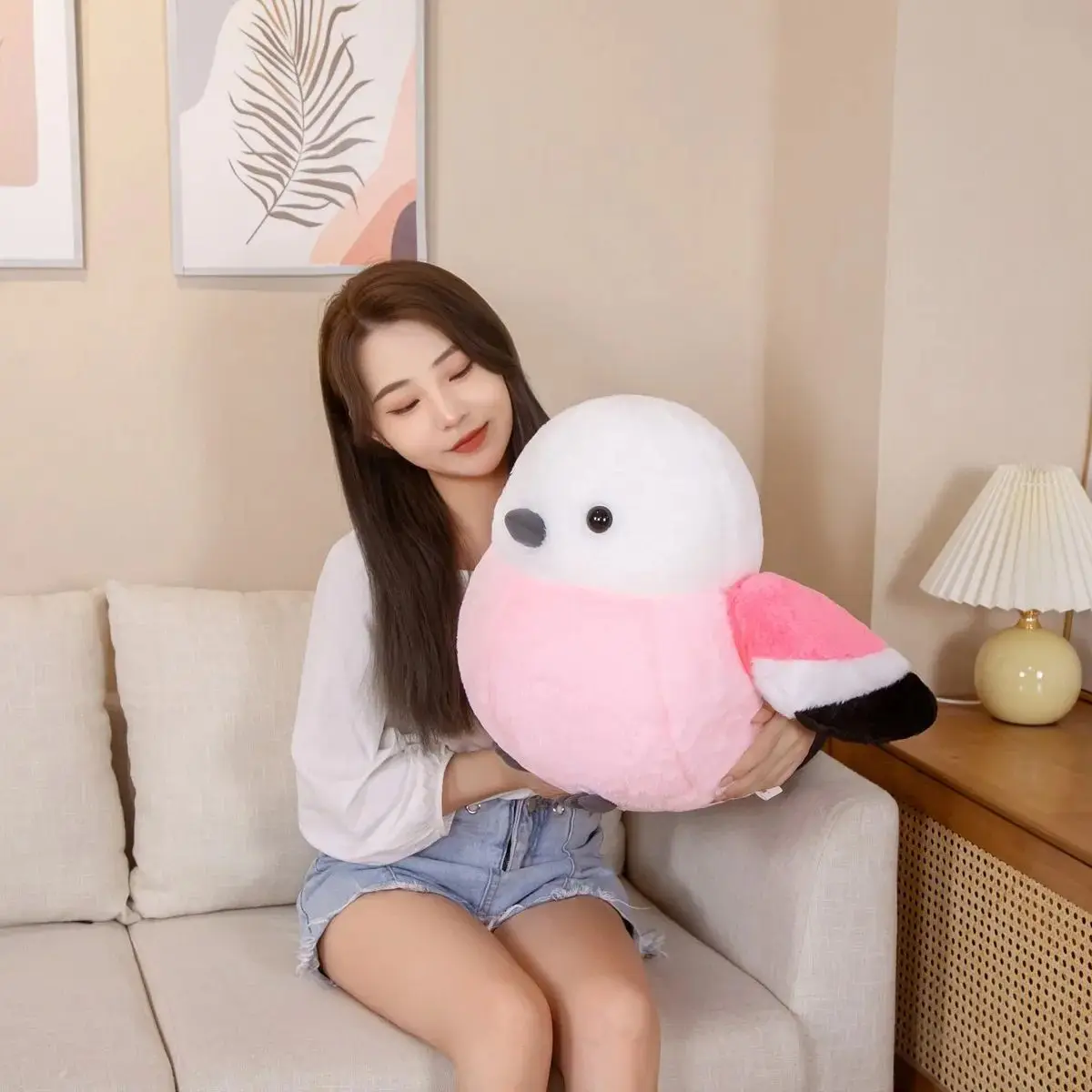 Peluche de pájaro suave redondo como almohada para bebé Navidad - imagen 4