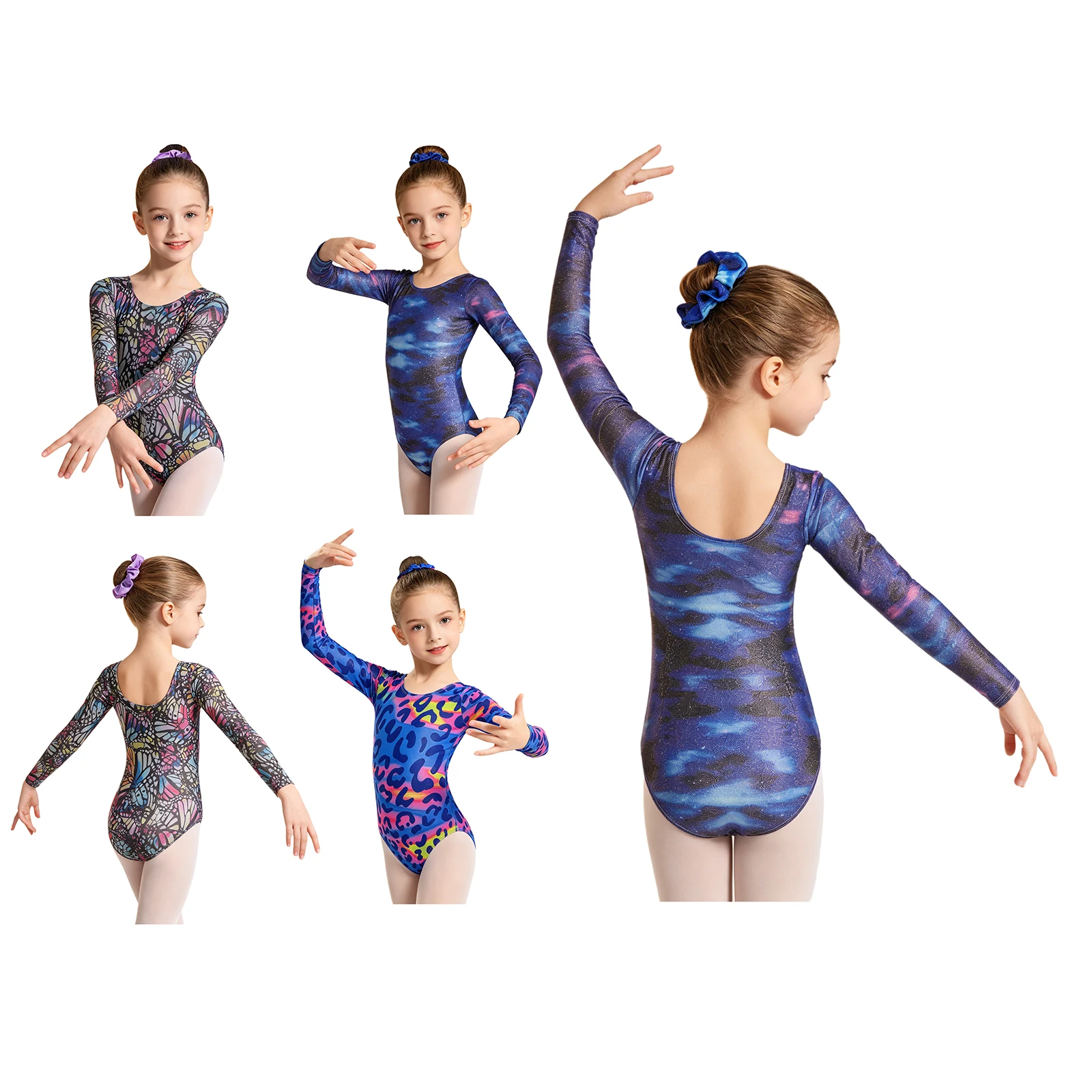 Maillot de gimnasia y ballet manga larga brillante para niñas - imagen 5