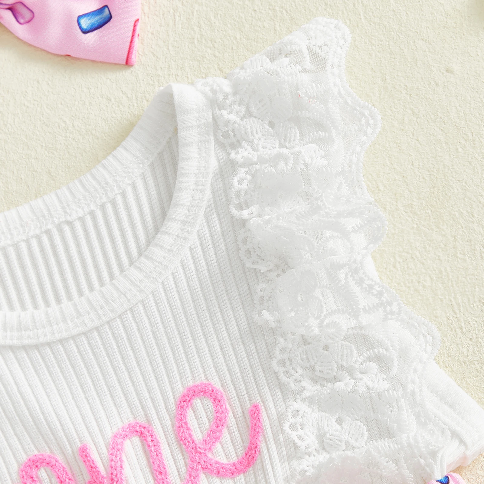 Conjunto de cumpleaños para bebé niña con vestido sin mangas y diadema - imagen 4