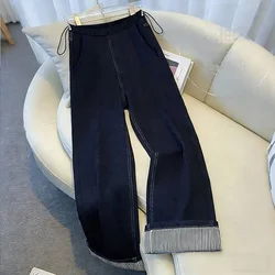 Jeans premamá de cintura alta con elástico y puños cómodos primavera